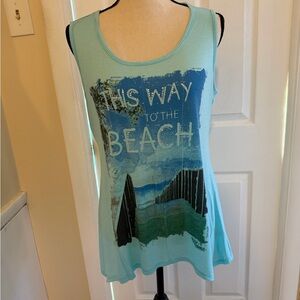 Style & Co. Aqua Beach Graphic Tank Top